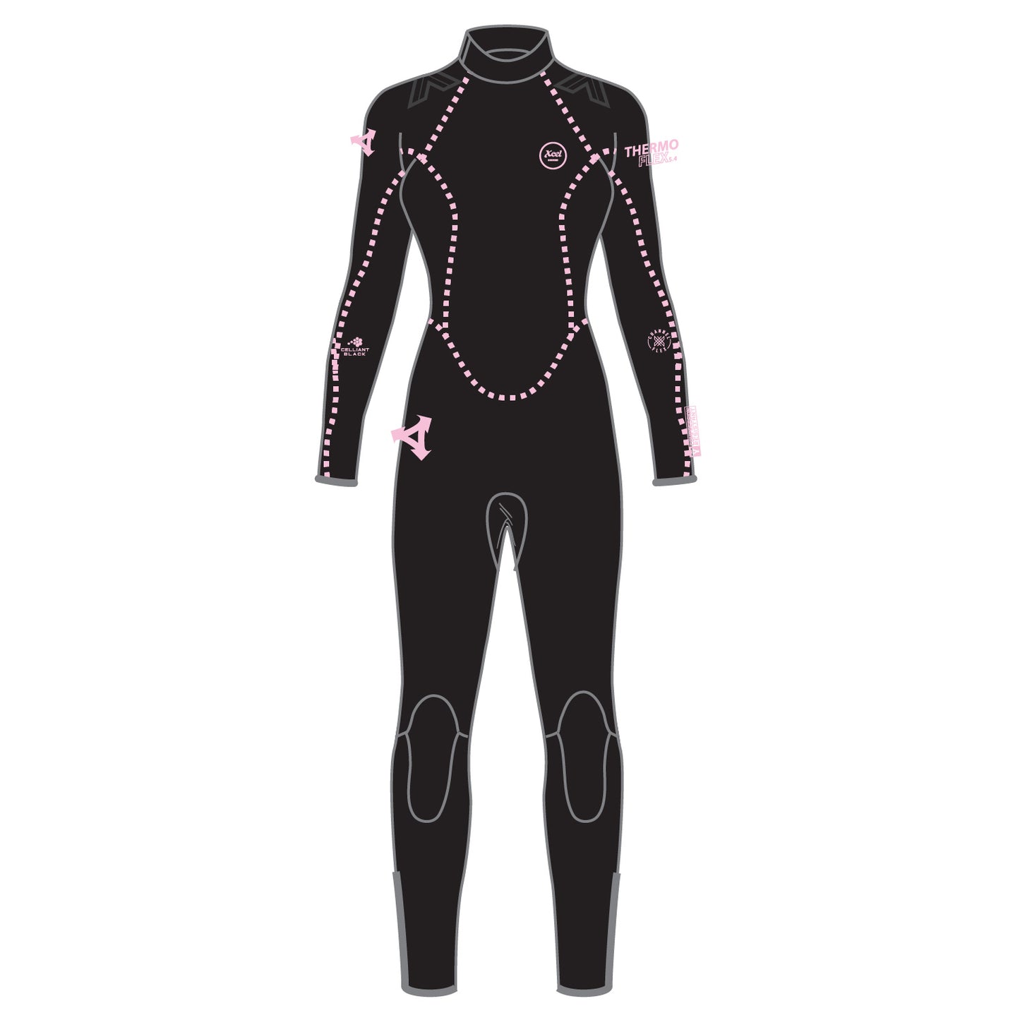 Womens Thermoflex Celliant Black Full Dive Wetsuit 8/7/6mm